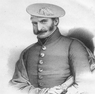 Tom�s Zumalac�rregui en un dibujo de Maurin